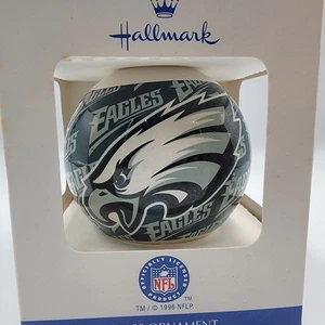  Philadelphia Eagles Jalen Hurts Glas Weihnachtsschmuck QB 1996 Vintage Punze - Bild 1 von 5