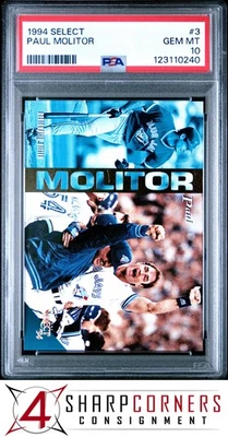 1994 SELECT #3 PAUL MOLITOR BLUE JAYS HOF PSA 10 - Image 1 of 3