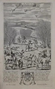 JAGD - FUCHSJAGD, ENTKUPPELN & WERFEN VON YE HOUNDS VON RICHARD BLOME 1686. - Bild 1 von 1