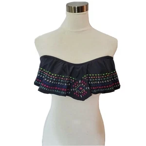 Traje de baño sin tirantes negro medianoche Arizona Jean Co talla XL - Imagen 1 de 4