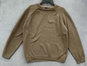 Basic Editions Pullover Sweaters Mens Size Large Brown Crew Neck 100% Cotton - Picture 1 of 11