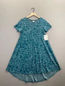 Abito donna blu LulaRoe geometrico manica corta scollo a scoop nuovo con etichetta taglia small - Foto 1 di 13