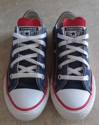 Scarpe Converse All Star Low Top Ox Youth taglia US 12 Indigo Hearts San Valentino