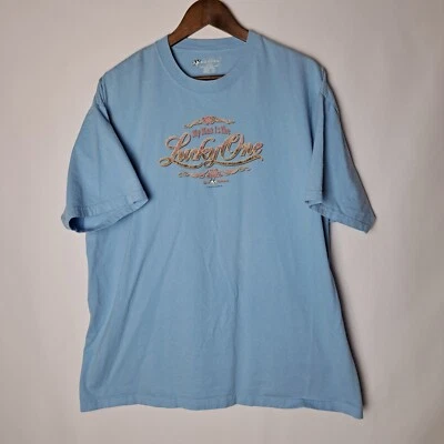 Camiseta Big Dogs Mujer XL Azul Manga Corta "MY MAN IS THE LUCKY ONE" 2006 Foto 1 de 4