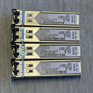 Lot of 4  Cisco SFP-GE-S Gbic 1000BASE-SX 1GE SFP Transceiver Module #M37-24 - Picture 1 of 4