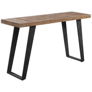 Uttermost Freddy Metal Accent Console Table in Weathered Oak and Aged Black - Picture 1 of 9