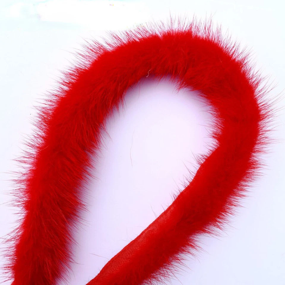 1x Plush DIY Genuine Fur Mink Wool Trim Edging Bias Tape Trims Fluffy Sewing New - Image 1 of 4