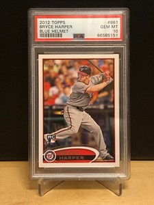 2012 Topps Bryce Harper Rookie Card #661 Blue Helmet PSA 10 Gem Mint RC Phillies