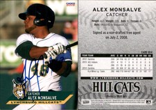 Alex Monsalve Signed 2015 Choice Lynchburg Hillcats #14 Card Auto AU