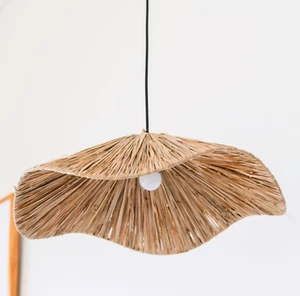Boho Lampenschirm – Große Raffia Deckenlampe – Natur Hängeleuchte Soeji ® TAMPAH - Bild 1 von 9