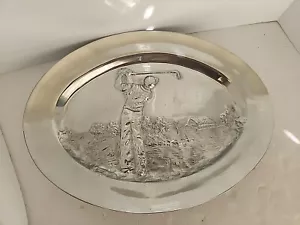 Plato de golfista de peltre/color plata - Imagen 1 de 5