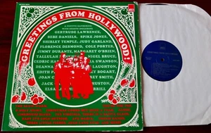 V/ARTISTS GREETINGS FROM HOLLYWOOD CHRISTMAS LP AEI USA (1984) NEAR MINT - Picture 1 of 4