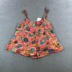 o'neill camisole top womens L pink floral bach hawaii tropical - Picture 1 of 13
