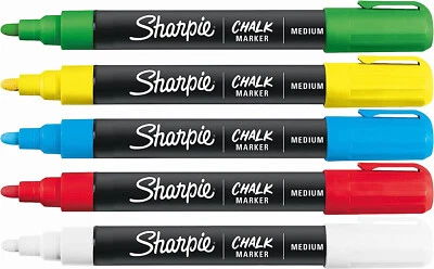 Sharpie Chalk Markers Wet Erase Chalk Pens Assorted Colours 5 Count