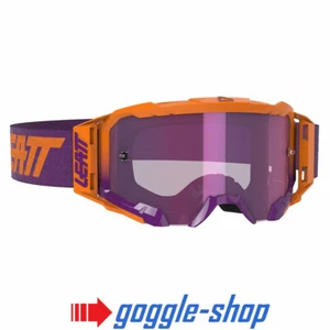 LEATT VELOCITY 5.5 MOTOCROSS MX GOGGLES - IRIZ NEON ORANGE- PURPLE LENS - Picture 1 of 1