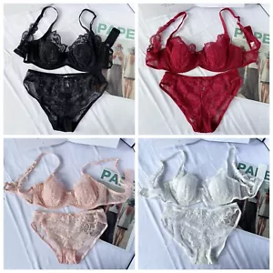 New Lingerie Mesh Unlined Bra Set See-Through Bra&Panty Transparent Underwear CD - Picture 1 of 29
