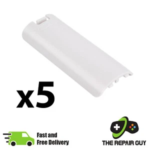 Nintendo Wii Remote Battery Covers White Controller Back Cover Replacement x5 - Picture 1 of 4