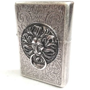 Zippo Lion Gate Silver Lighter Genuine Original Packing 6 Flints set GIFT - Picture 1 of 13