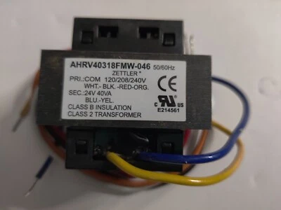 ZETTLER AHRV40318FMW-046 CLASS 2 TRANSFORMER 208/240V 50/60HZ New, Open Box