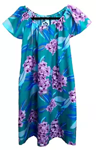 Vestido De Colección Hilo Hattie Muumuu Para Mujer Mediano Hawaiano Floral Colorido Plumeria - Imagen 1 de 5