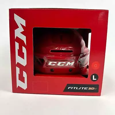 TOP FLIGHT HOCKEY Brand New Large Red CCM Fitlite 3DS Helmet