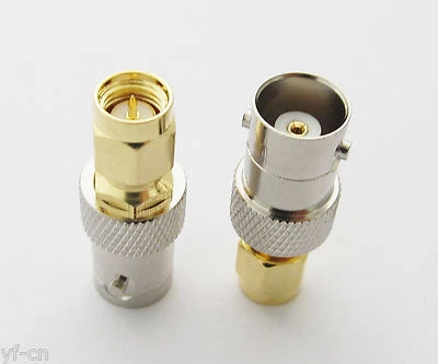 100pcs Nickel BNC Female to Gold SMA Male Straight RF Coaxial Connector Adapter - Image 1 of 4