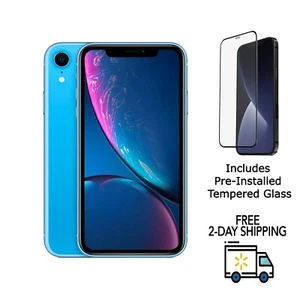 Apple iPhone XR A1984 AT&T LOCKED 64GB Blue with Tempered Glass (Excellent) - Afbeelding 1 van 4