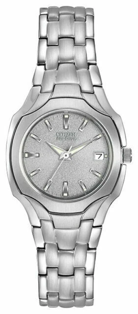 Citizen EW1250-54A Women's Eco Drive Silver Dial Date Watch