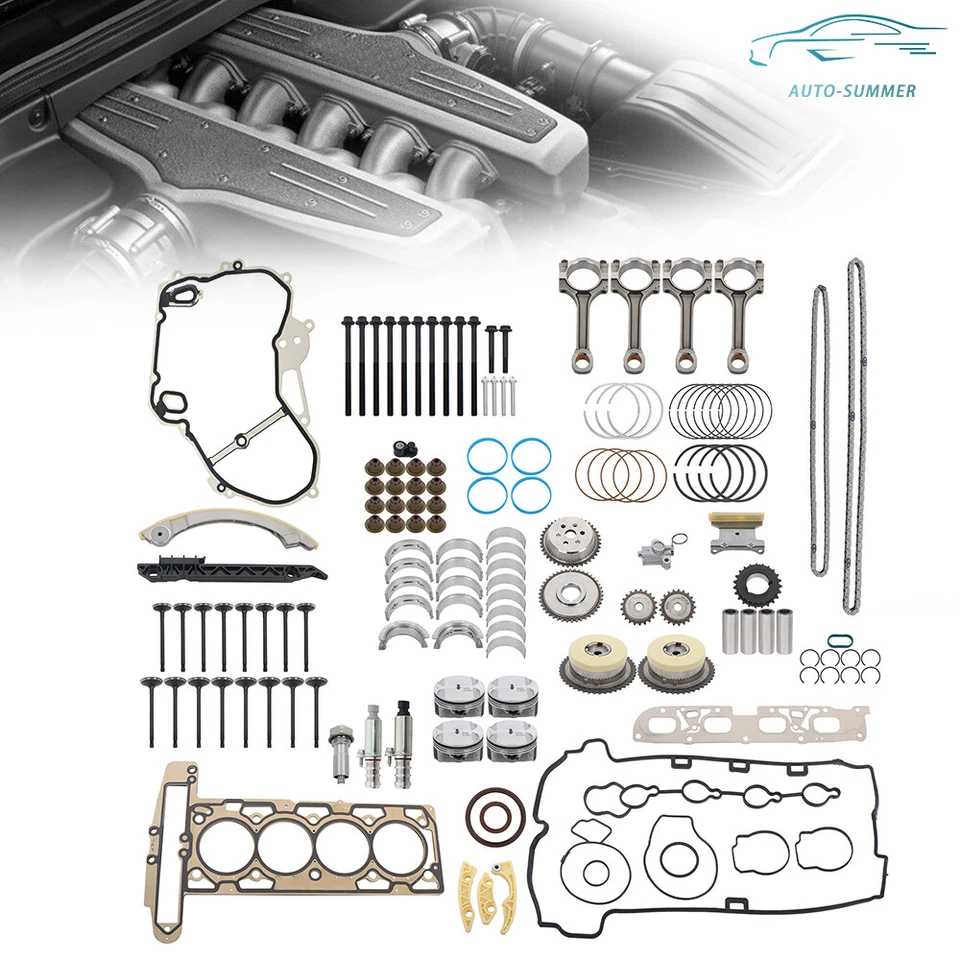 Kit de reconstrucción de revisión de motor con varillas y cadena de distribución VVT para Chevy Buick GMC 2,4 L Foto 1 de 4