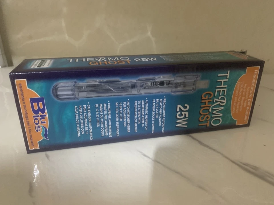 BLUBIOS THERMO GHOST RISCALDATORE PER MINIACQUARI CON TERMOSTATO TRASPARENTE 25W - Immagine 1 di 3