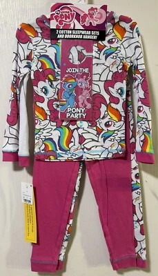 2 Pack My Little Pony Long Pyjamas PJs Novelty Nightwear Plus Door Hanger NWT - Image 1 of 4