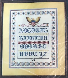 Columbia Minerva Tradicional ABC Sampler Punto de Cruz Kit 6889 16X20” De Colección 1983 - Imagen 1 de 3