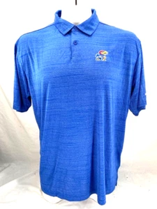 NEW KU Kansas Jayhawks Columbia Golf Omni-Wick Set Polo SS Blue Shirt Men's 2XL - Picture 1 of 8