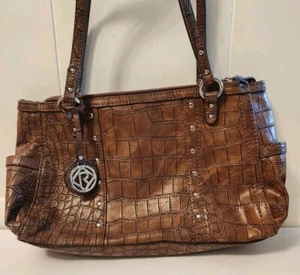Y2K Relic by Fossil Heather Crocodile Shoulder Bag Purse Brown Reptile - Picture 1 of 10