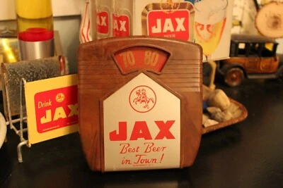 ESCASO LETRERO TERMÓMETRO DISTRIBUIDOR DE BAQUELITA Y METAL CERVEZA JAX AÑOS 50 BARRA DE GAS ELABORACIÓN DE CERVEZA Foto 1 de 4