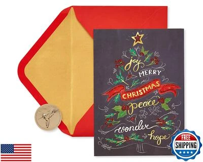 Tarjetas de Navidad de papiro en caja con sobres, para ti y los tuyos, árbol de vacaciones  Foto 1 de 4