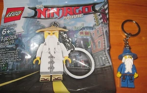 lot 2 LEGO Minifigure keychains New Ninjago MASTER SENSI WU & Used Wizard MERLIN - Picture 1 of 6