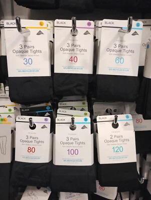 3 pares de medias opacas para mujer dama Primark 30 40 60 80 100 120 Denier S M L XL Foto 1 de 3