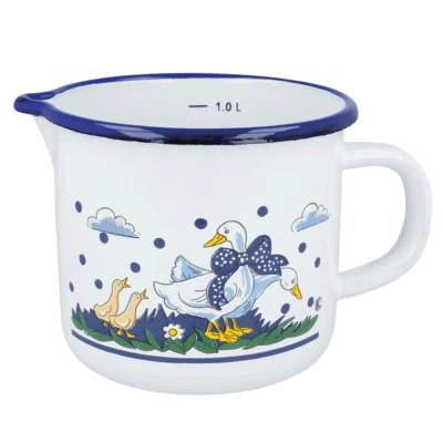 Milchtopf Induktion Emaille mit Ausgießer Milchkocher Eurohome® Landhaus 1 Liter - Bild 1 von 4