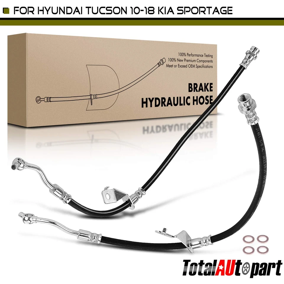 2x Manguera hidráulica de freno para Hyundai Tucson 2010-2018 Kia Sportage 11-17 delantera Foto 1 de 4