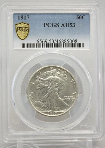 1917 Walking Liberty Half Dollar 50C PCGSAU 53 #5008 Cover