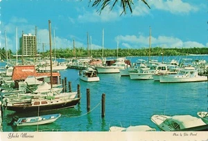 Bahamas Yacht Marina East Bay Street Caribbean Boats Vintage Postcard - Picture 1 of 2
