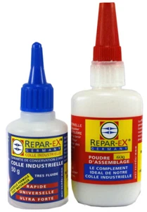 Lot de colle Repar-ex 1 colle de 50 grs et 1 poudre d'Assemblage de 60 grs - Afbeelding 1 van 5