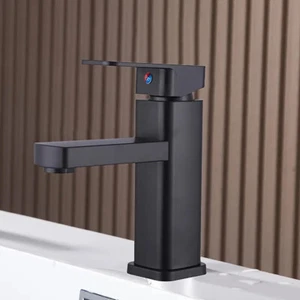 Bathroom Sink Black Faucet Single Handle One Hole Rv Commercial Lavatory Vanity - Picture 1 of 9