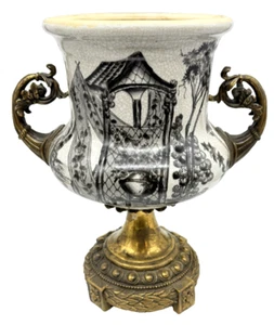 [VINTAGE] Porcelain Bronze *DECORATIVE VASE* Asian Artisan Large Porcelain Vase - Picture 1 of 7