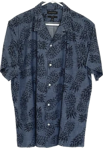 Camisa Banana Republic Para Hombres Talla XL Abotonada SS Ajustada Tropical Estampado de Piña - Imagen 1 de 9