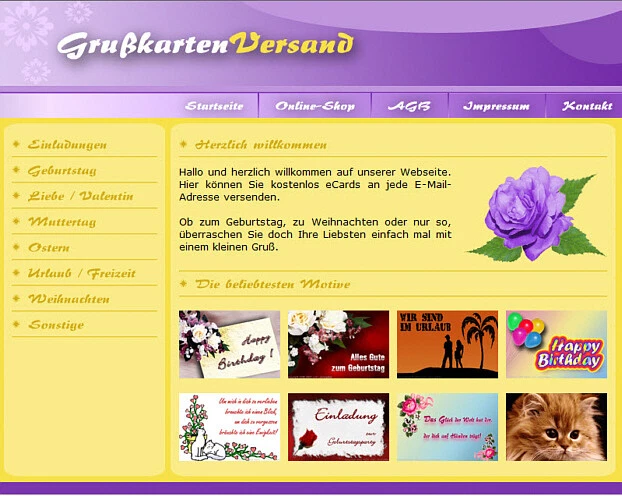 GRUSSKARTENVERSAND - PHP Webprojekt Script Software - Master Reseller Lizenz - Bild 1 von 1