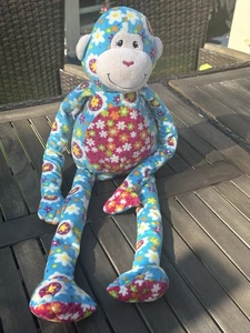 Mary Meyer Pizzazz Plush Monkey Flower Power Blue 25" Long Floppy Limbs RARE - Picture 1 of 10