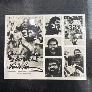 Franco Harris Signed 8 X 10 BW Photo - Picture 1 of 2