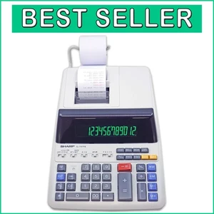 Battery-Powered 12-Digit Printing Calculator with Memory and Calendar Function - Picture 1 of 8